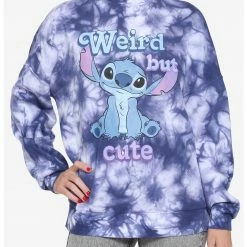 HUNIVERS Disney Lilo & Stitch Weird But Cute Wash Mock Neck Sweatshirt