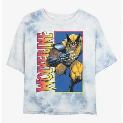 HER Marvel X-Men Wolverine Classic Womens Tie-Dye Crop T-Shirt