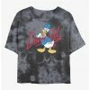 HER Disney Donald Duck Signature Womens Tie-Dye Crop T-Shirt
