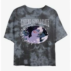 HER Disney The Little Mermaid Ursula Haters Womens Tie-Dye Crop T-Shirt