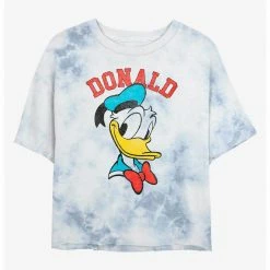 HER Disney Donald Duck Original Womens Tie-Dye Crop T-Shirt