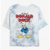 HER Disney Donald Duck Sketchbook Womens Tie-Dye Crop T-Shirt