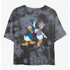 HER Disney Donald Duck And Daisy Womens Tie-Dye Crop T-Shirt