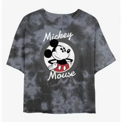 HER Disney Mickey Mouse Original Womens Tie-Dye Crop T-Shirt