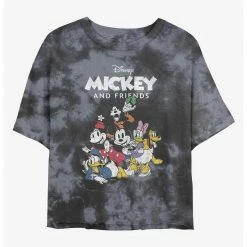HER Disney Mickey Mouse And Friends Womens Tie-Dye Crop T-Shirt