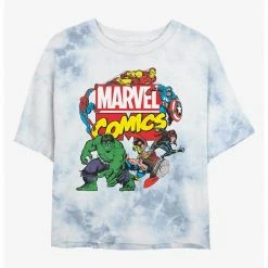 HER Marvel Avengers Comics Classic Womens Tie-Dye Crop T-Shirt