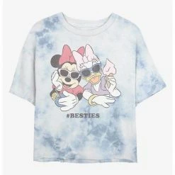 HER Disney Minnie Mouse Besties Womens Tie-Dye Crop T-Shirt