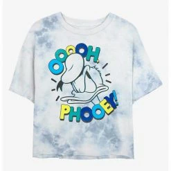 HER Disney Donald Duck Phooey Womens Tie-Dye Crop T-Shirt
