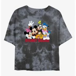 HER Disney Mickey Mouse Disney Squad Womens Tie-Dye Crop T-Shirt