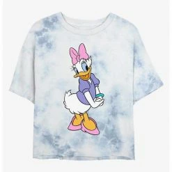 HER Disney Daisy Duck Traditional Womens Tie-Dye Crop T-Shirt