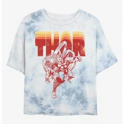 HER Marvel Thor Retro Womens Tie-Dye Crop T-Shirt