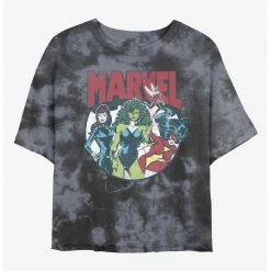 HER Marvel Gals Womens Tie-Dye Crop T-Shirt