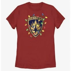 HER Marvel Guardians Of The Galaxy Christmas Lights Badge Womens T-Shirt