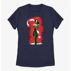 HER Marvel Guardians Of The Galaxy Holiday Special Mantis Candy Cane Hug Womens T-Shirt