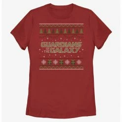 HER Marvel Guardians Of The Galaxy Ugly Christmas Sweater Pattern Galaxy Womens T-Shirt