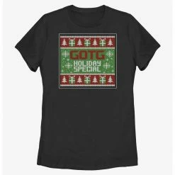 HER Marvel Guardians Of The Galaxy Ugly Christmas Sweater Pattern Holiday Special Womens T-Shirt