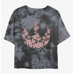 HER Star Wars Rose Rebel Emblem Tie-Dye Womens Crop T-Shirt