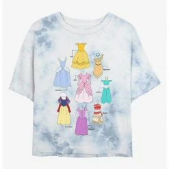 HER Disney Princesses Textbook Dresses Tie-Dye Womens Crop T-Shirt
