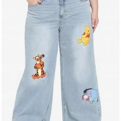 HUNIVERS Disney Winnie The Pooh Characters Straight Leg Jeans Plus Size
