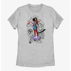 Marvel Ms. Marvel Hero Scribbles Womens T-Shirt