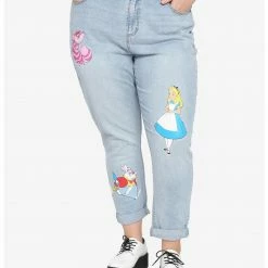 HUNIVERS Disney Alice In Wonderland Mom Jeans Plus Size