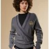 HUNIVERS Outlander Crowned Thistle Crossover Knit Sweater