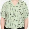 HUNIVERS Outlander Floral Woven Button-Up Plus Size