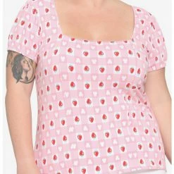 HUNIVERS Her Universe Disney Minnie Mouse Strawberry Gingham Top Plus Size