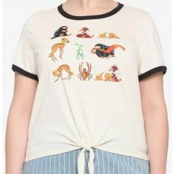 HUNIVERS Fantastic Beasts: The Secrets Of Dumbledore Beasts Tie-Front Ringer T-Shirt Plus Size