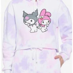 BIOWORLD My Melody & Kuromi Pastel Wash Crop Hoodie