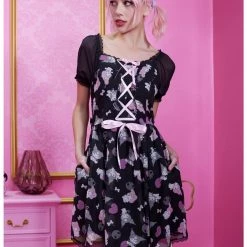 HUNIVERS My Melody & Kuromi Lace-Up Chiffon Dress