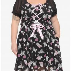 HUNIVERS My Melody & Kuromi Lace-Up Chiffon Dress Plus Size