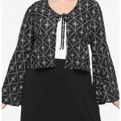 HUNIVERS Fantastic Beasts: The Secrets Of Dumbledore Grindelwald Pendant Tie-Front Cardigan Plus Size