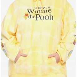 HUNIVERS Disney Winnie The Pooh Yellow Wash Honey Pot Hoodie Plus Size