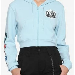 BIOWORLD My Hero Academia Light Blue U.A. High Crop Hoodie