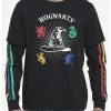 OURUNVRS Harry Potter Hogwarts Houses Twofer Long-Sleeve T-Shirt
