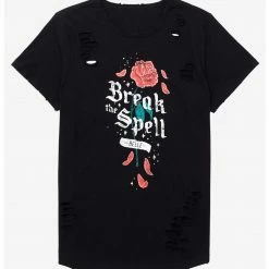 HUNIVERS Her Universe Disney Beauty And The Beast Break The Spell Distressed T-Shirt