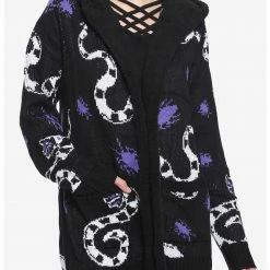 HUNIVERS Beetlejuice Sandworms Sherpa Open Cardigan