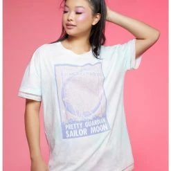 HUNIVERS Sailor Moon Pretty Guardian Pastel Mesh Hem Oversized T-Shirt