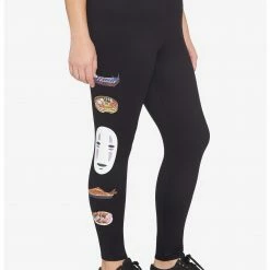 HUNIVERS Studio Ghibli No-Face Food Leggings Plus Size