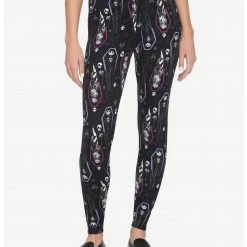 HUNIVERS The Nightmare Before Christmas Jack & Sally Coffin Leggings