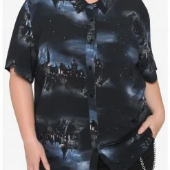HUNIVERS Harry Potter Hogwarts Woven Button-Up Plus Size