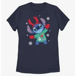 HER Disney Lilo & Stitch Reindeer Stitch Womens T-Shirt