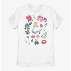 HER Disney Alice In Wonderland Friends Flowers Womens T-Shirt