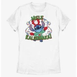 HER Disney Lilo & Stitch Mele Kalikimaka Merry Christmas In Hawaiian Womens T-Shirt