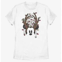HER Disney Mickey Mouse Christmas Light Antlers Womens T-Shirt