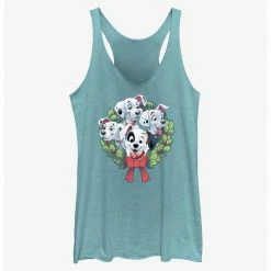 HER Disney 101 Dalmatians Puppy Christmas Wreath Womens Tank Top