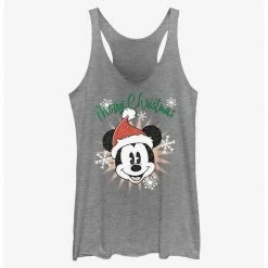 HER Disney Mickey Mouse Snowflakes Santa Mickey Womens Tank Top