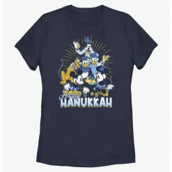 HER Disney Mickey Mouse Happy Hanukkah Friends Womens T-Shirt