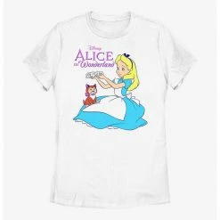 HER Disney Alice In Wonderland Dinah Flower Crown Womens T-Shirt